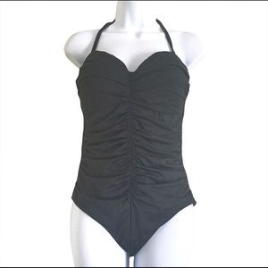 La Blanca Backless Shirred One Piece Swimsuit Sz 14